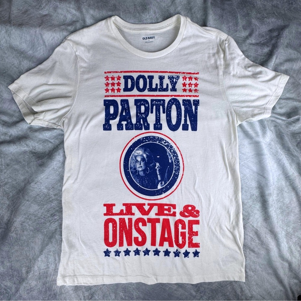 Old Navy Dolly Parton Live & Onstage Graphic T-Shirt Men's Large Nashville